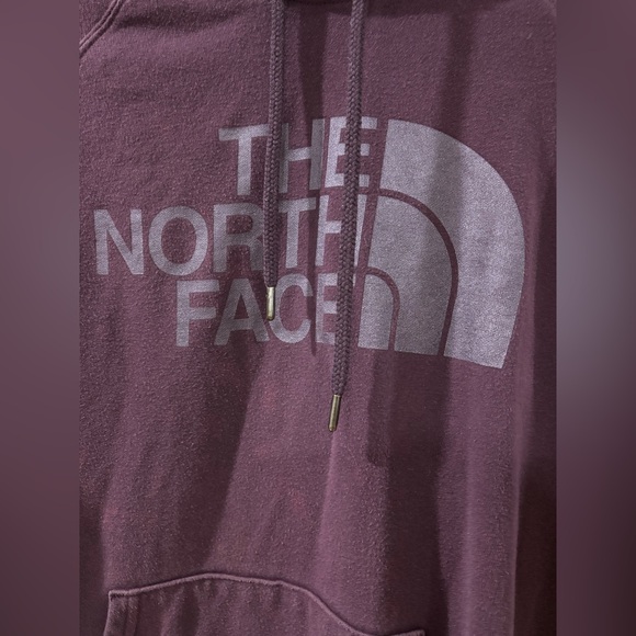 The North Face large logo deep purple spellout pullover hoodie women’s small - Picture 2 of 5